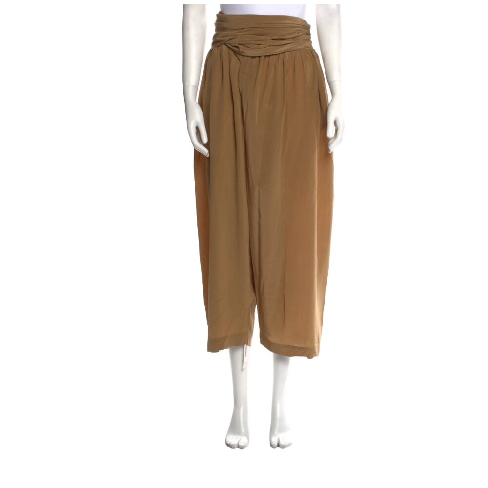 3.1 Phillip Lim camel tan silk strapless romper jumpsuit pants US 4